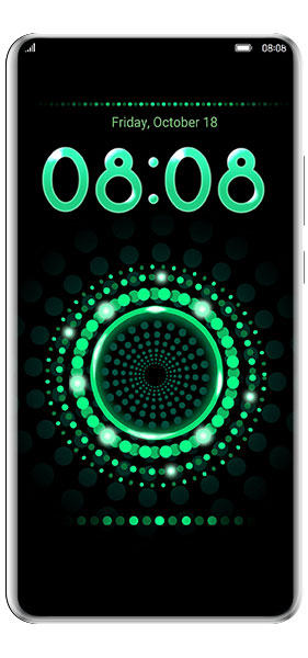 Huawei Neon Green Circles Theme