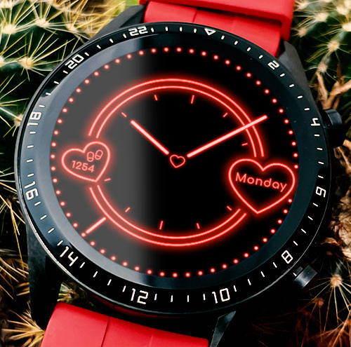 Neon Heart Watch Face