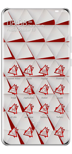 Red White Triangles Theme Icons
